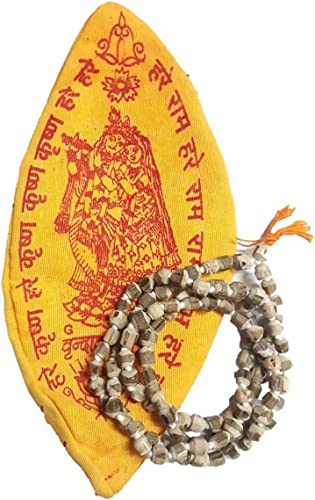 BishtHub Tulsi Japa Mala Halskette mit Quaste natürlicher Rosenkranz Jaapmala Bioschmuck mit Tasche Holz ohne Edelstein, Holz, Kein Edelstein von BishtHub