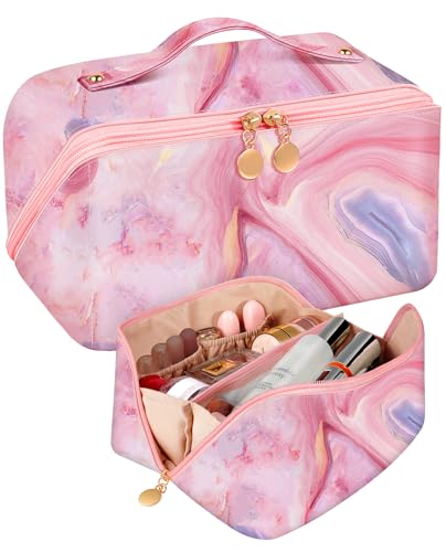 Bistup Mittlerer Reißverschluss Make-up-Tasche, 5-Marmor, Damen von Bistup