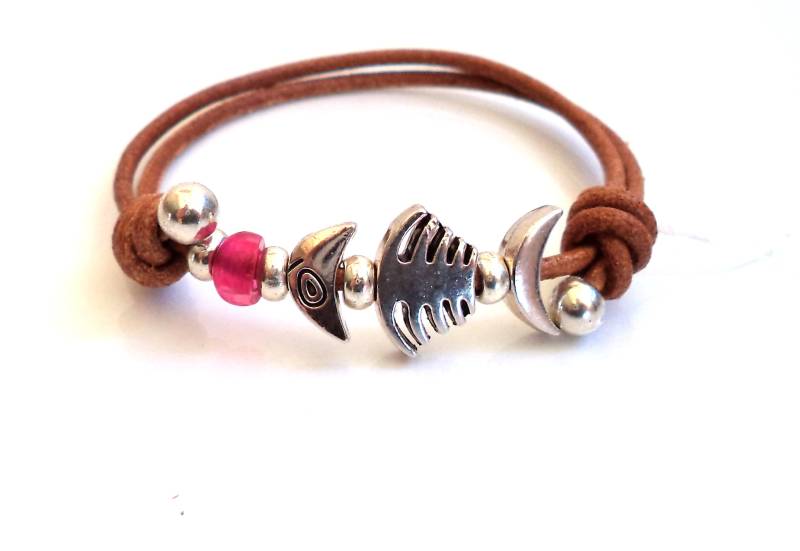 Armband Raspa Pez, Original Verstellbares Leder, Unisex Kratzfisch, Leder Harze Farben, Fisch von BisuteriaMiSil