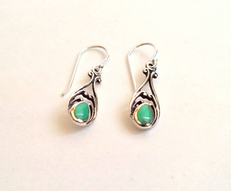 Ohrringe Altsilber Und Türkis, Sterling Silber 925, Boho Ohrringe, 925 Haken von BisuteriaMiSil