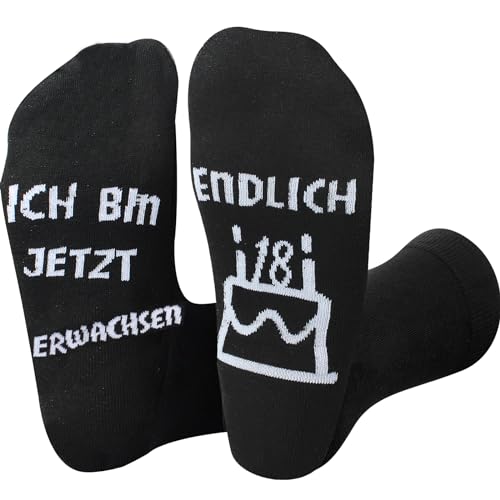 Biswitif 18 Geburtstag Junge, Geburtstag Socken Herren, Lustige Socken, Kuschelsocken, 39-46 Herren,Geburtstag Mann Socken, Geschenke Zum 18 Geburtstag Jungen für 18 Jährige Jungs von Biswitif