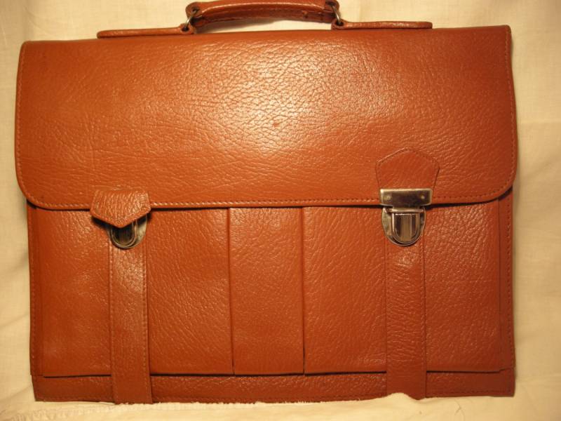 Vintage 1960Er Braune Leder Rechts-/Businesstasche - Hand Aktentasche Neu von BitakaVintage