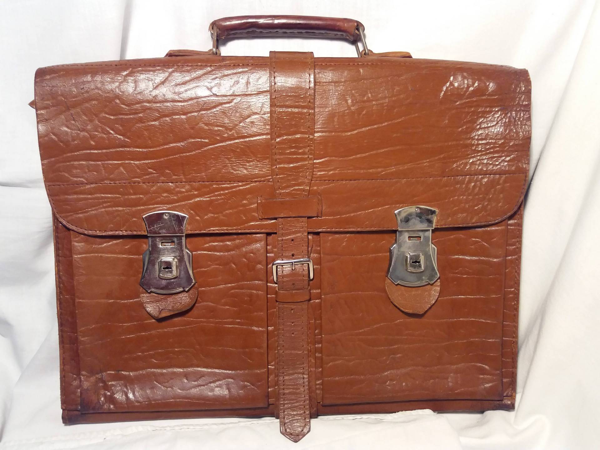 Vintage 1960Er Braune Leder Rechts-/Businesstasche - Handaktentasche von BitakaVintage