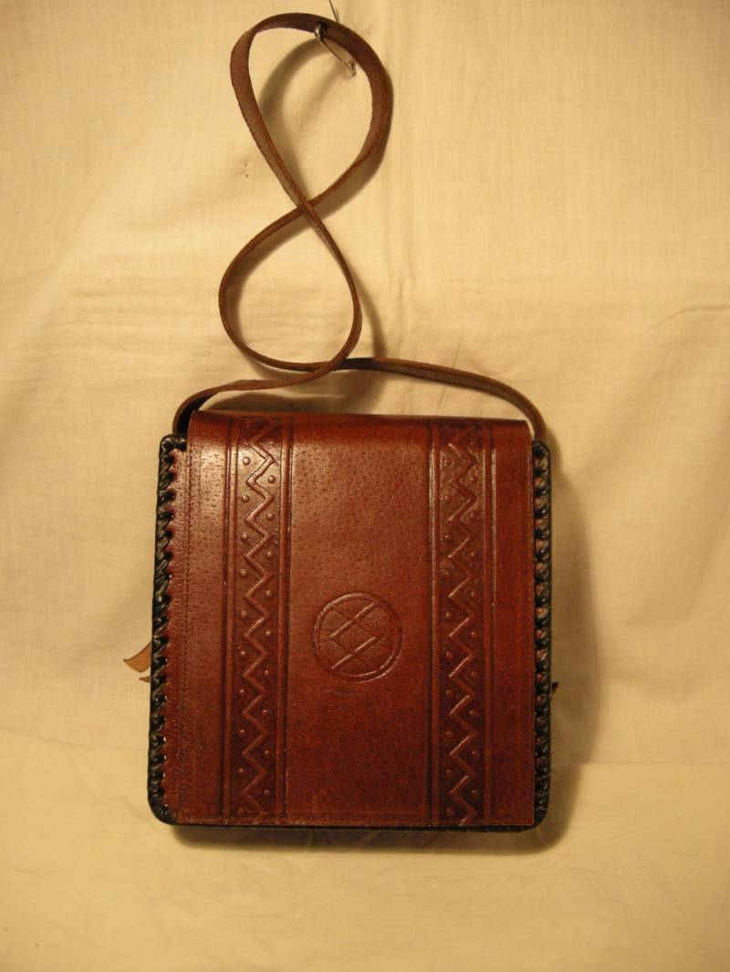 Vintage 80Er Jahre Handmade Braun Leder Handtasche - Schultertasche Neu von BitakaVintage