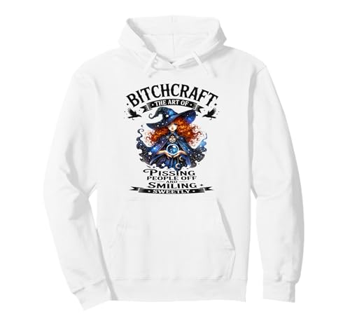 Halloween Vintage Hexe Bitchcraft Gothic Frech Pin Up Girl Pullover Hoodie von Bitchcraft Vintage Gothic Blue Witch Sapphire Star