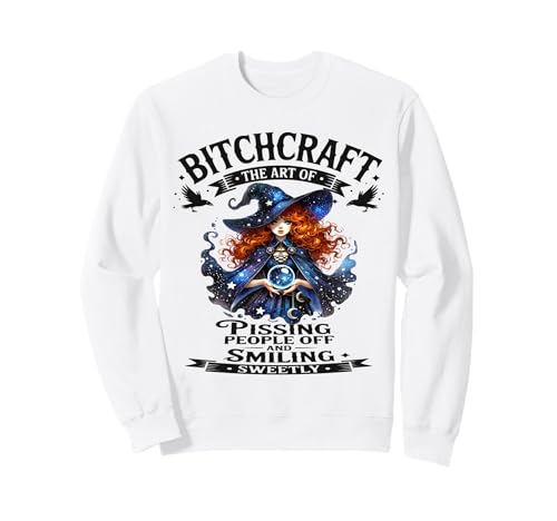 Halloween Vintage Hexe Bitchcraft Gothic Frech Pin Up Girl Sweatshirt von Bitchcraft Vintage Gothic Blue Witch Sapphire Star