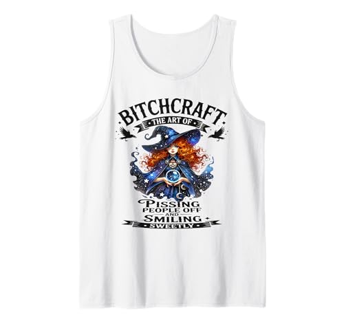 Halloween Vintage Hexe Bitchcraft Gothic Frech Pin Up Girl Tank Top von Bitchcraft Vintage Gothic Blue Witch Sapphire Star