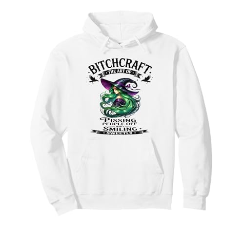 Halloween Vintage Hexe Bitchcraft Gothic Pin Up Girl Frech Pullover Hoodie von Bitchcraft Vintage Gothic Green PU Sapphire Star