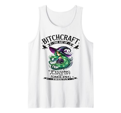 Halloween Vintage Hexe Bitchcraft Gothic Pin Up Girl Frech Tank Top von Bitchcraft Vintage Gothic Green PU Sapphire Star