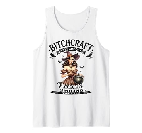 Halloween Vintage Hexe Bitchcraft Funny Pin Up Girl Frech Tank Top von Bitchcraft Vintage Sassy Pin Up Girl Sapphire Star