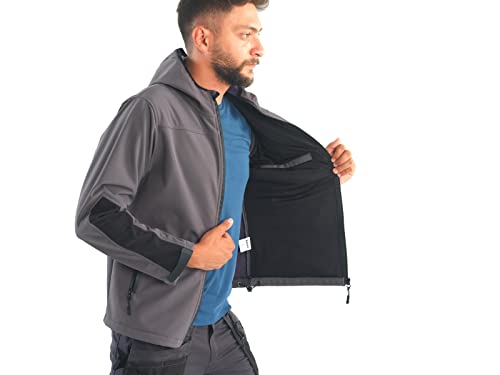 Bitco New BTC32 Softshelljacke, wind- und wasserabweisend, Fleece, Grau von Bitco