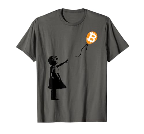 Girl with btc balloon crypto bitcoin for cypherpunks T-Shirt von Bitcoin BTC & Krypto Geschenke