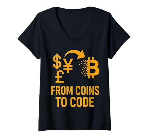 Damen Kryptowährung von Münzen bis Code Bitcoin Digital Tech T-Shirt mit V-Ausschnitt Damen Kryptowährung von Münzen bis Code Bitcoin Digital Tech T-Shirt mit V-Ausschnitt von Bitcoin BTC Crypto Gift for Programmers Investors