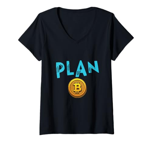 Damen Krypto Bitcoin Plan Design Symbol für Fans digitaler Währungen T-Shirt mit V-Ausschnitt Damen Krypto Bitcoin Plan Design Symbol für Fans digitaler Währungen T-Shirt mit V-Ausschnitt von Bitcoin Blockchain Strategy Crypto Meme Trader Co