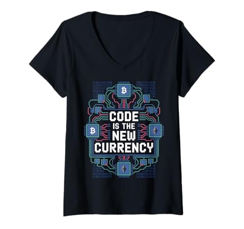 Damen Bitcoin Crypto Code ist die Neue Währungs-Blockchain T-Shirt mit V-Ausschnitt Damen Bitcoin Crypto Code ist die Neue Währungs-Blockchain T-Shirt mit V-Ausschnitt von Bitcoin Crypto Blockchain Tee