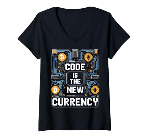 Damen Bitcoin Crypto Code ist die Neue Währungs-Blockchain T-Shirt mit V-Ausschnitt Damen Bitcoin Crypto Code ist die Neue Währungs-Blockchain T-Shirt mit V-Ausschnitt von Bitcoin Crypto Blockchain Tees