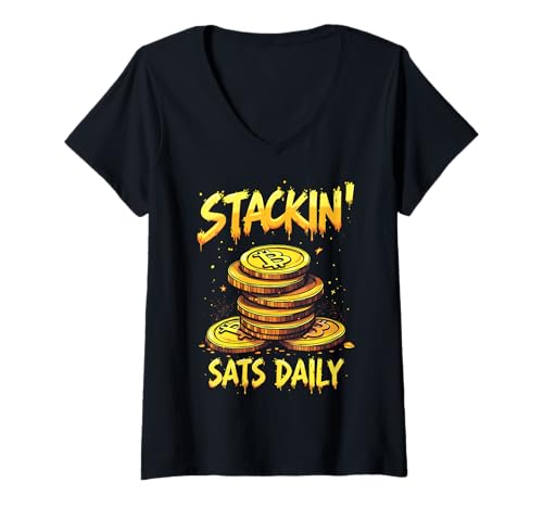 Damen Statistiken zum Stacken von Bitcoin-Kryptos T-Shirt mit V-Ausschnitt Damen Statistiken zum Stacken von Bitcoin-Kryptos T-Shirt mit V-Ausschnitt von Bitcoin Crypto Stackin Sats Gifts & Tees