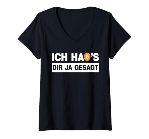 Damen Ich habe es dir ja gesagt lustige Krypto Bitcoin Sprüche T-Shirt mit V-Ausschnitt Damen Ich habe es dir ja gesagt lustige Krypto Bitcoin Sprüche T-Shirt mit V-Ausschnitt von Bitcoin Crypto lustiges Geschenk