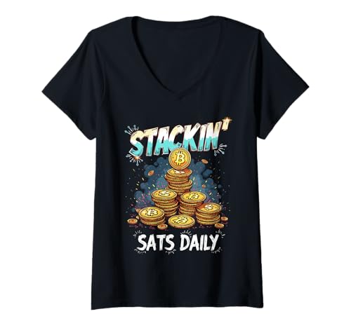 Damen Statistiken zum Stacken von Bitcoin-Kryptos T-Shirt mit V-Ausschnitt Damen Statistiken zum Stacken von Bitcoin-Kryptos T-Shirt mit V-Ausschnitt von Bitcoin DCA Crypto Stackin Sats Tees