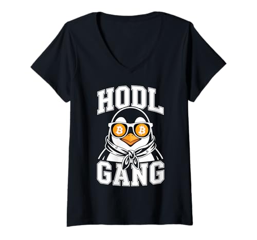 Damen Bitcoin Pinguin HODL T-Shirt mit V-Ausschnitt Damen Bitcoin Pinguin HODL T-Shirt mit V-Ausschnitt von Bitcoin Penguin HODL Tees & Gifts
