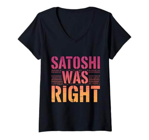 Damen Satoshi Hatte Recht, Bitcoin T-Shirt mit V-Ausschnitt Damen Satoshi Hatte Recht, Bitcoin T-Shirt mit V-Ausschnitt von Bitcoin Satoshi Apparel