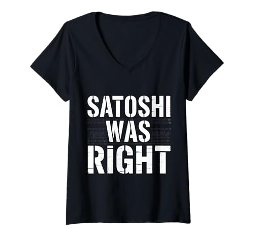 Damen Satoshi Hatte Recht, Bitcoin T-Shirt mit V-Ausschnitt Damen Satoshi Hatte Recht, Bitcoin T-Shirt mit V-Ausschnitt von Bitcoin Satoshi Apparel
