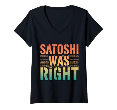Damen Satoshi Hatte Recht, Bitcoin T-Shirt mit V-Ausschnitt Damen Satoshi Hatte Recht, Bitcoin T-Shirt mit V-Ausschnitt von Bitcoin Satoshi Apparel