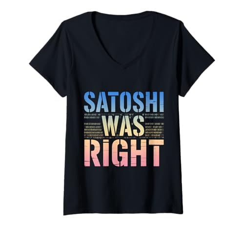 Damen Satoshi Hatte Recht, Bitcoin T-Shirt mit V-Ausschnitt Damen Satoshi Hatte Recht, Bitcoin T-Shirt mit V-Ausschnitt von Bitcoin Satoshi Apparel