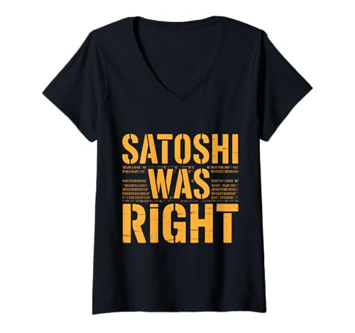 Damen Satoshi Hatte Recht, Bitcoin T-Shirt mit V-Ausschnitt Damen Satoshi Hatte Recht, Bitcoin T-Shirt mit V-Ausschnitt von Bitcoin Satoshi Apparel