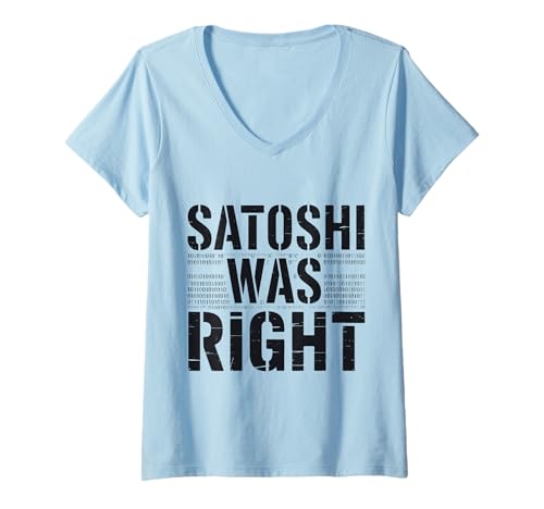 Damen Satoshi Hatte Recht, Bitcoin T-Shirt mit V-Ausschnitt Damen Satoshi Hatte Recht, Bitcoin T-Shirt mit V-Ausschnitt von Bitcoin Satoshi Apparel