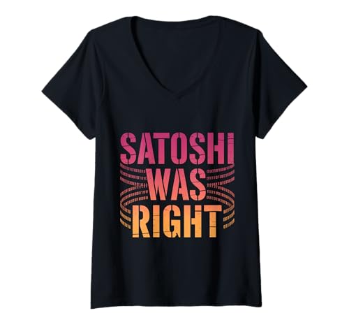 Damen Satoshi Hatte Recht, Bitcoin T-Shirt mit V-Ausschnitt von Bitcoin Satoshi Tees & Apparel