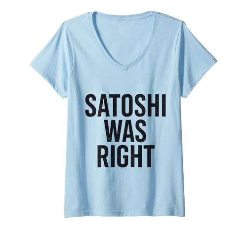 Damen Satoshi Hatte Recht, Bitcoin T-Shirt mit V-Ausschnitt Damen Satoshi Hatte Recht, Bitcoin T-Shirt mit V-Ausschnitt von Bitcoin Satoshi Tees