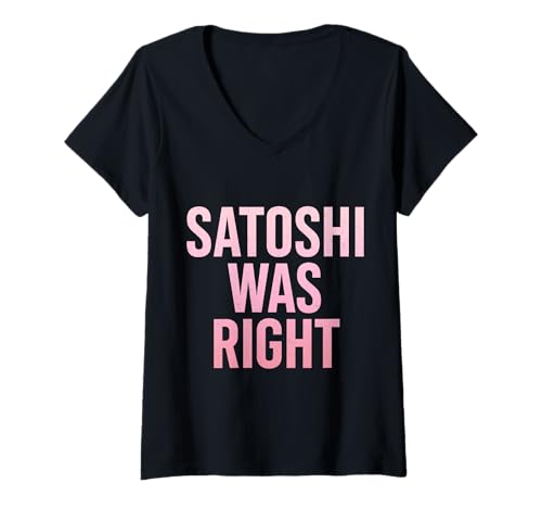 Damen Satoshi Hatte Recht, Bitcoin T-Shirt mit V-Ausschnitt Damen Satoshi Hatte Recht, Bitcoin T-Shirt mit V-Ausschnitt von Bitcoin Satoshi Tees