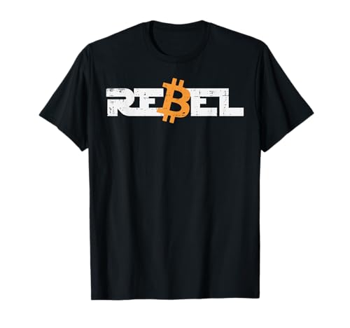 Rebel Bitcoin Crypto Cryptowährung Trader Miner Männer Frauen T-Shirt von Bitcoin Shirts BTC Crypto Men Women Kids Gifts
