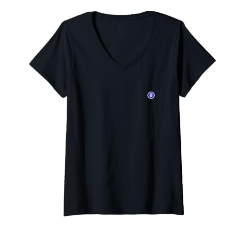 Damen Bitcoin kleines Symbol blau dezent einfach cool lässig T-Shirt mit V-Ausschnitt Damen Bitcoin kleines Symbol blau dezent einfach cool lässig T-Shirt mit V-Ausschnitt von Bitcoin fixes this Krypto Währung Geld Hodl Hold