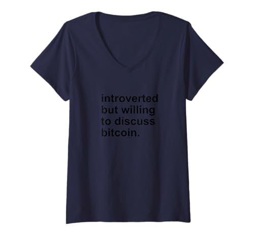 Damen introverted but willing to discuss bitcoin schwarz Meme T-Shirt mit V-Ausschnitt Damen introverted but willing to discuss bitcoin schwarz Meme T-Shirt mit V-Ausschnitt von Bitcoin fixes this Krypto Währung Geld Hodl Hold
