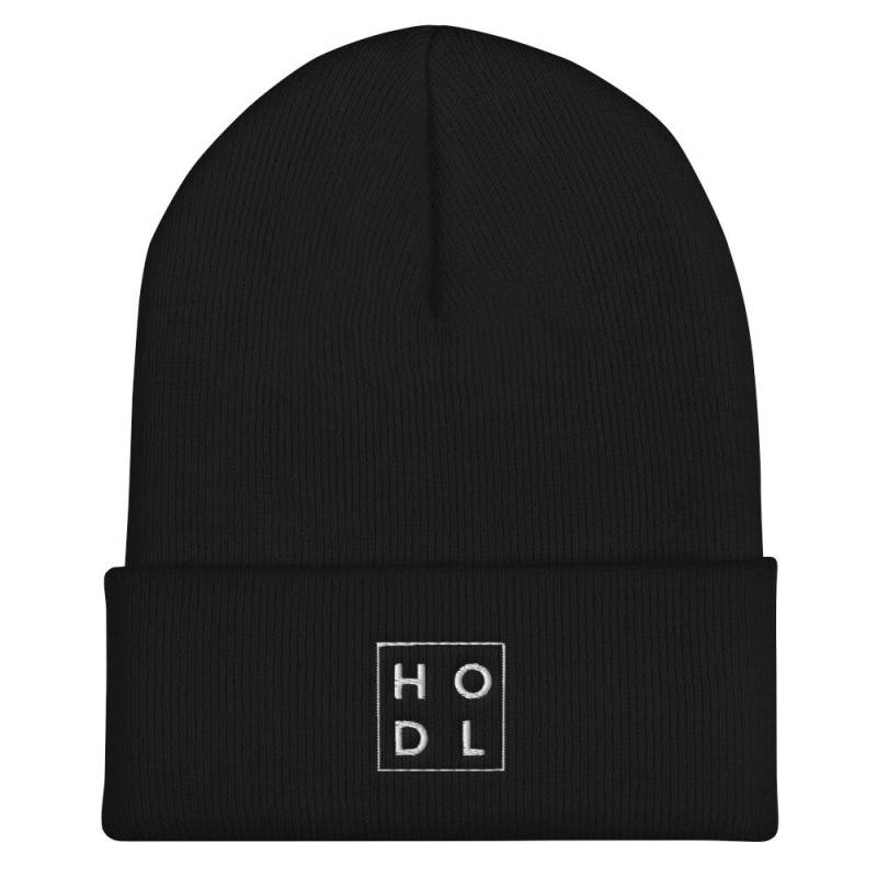 Hodl Bitcoin Besticktes Design - Manschetten Beanie von BitcoinDesignsShop