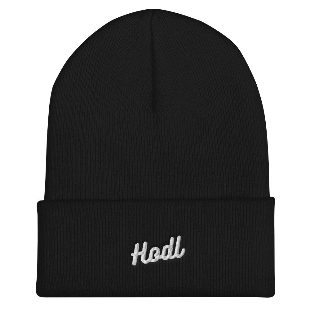 Hodl Bitcoin Besticktes Script Text Design - Manschetten Beanie Hodl Bitcoin Besticktes Script Text Design - Manschetten Beanie von BitcoinDesignsShop