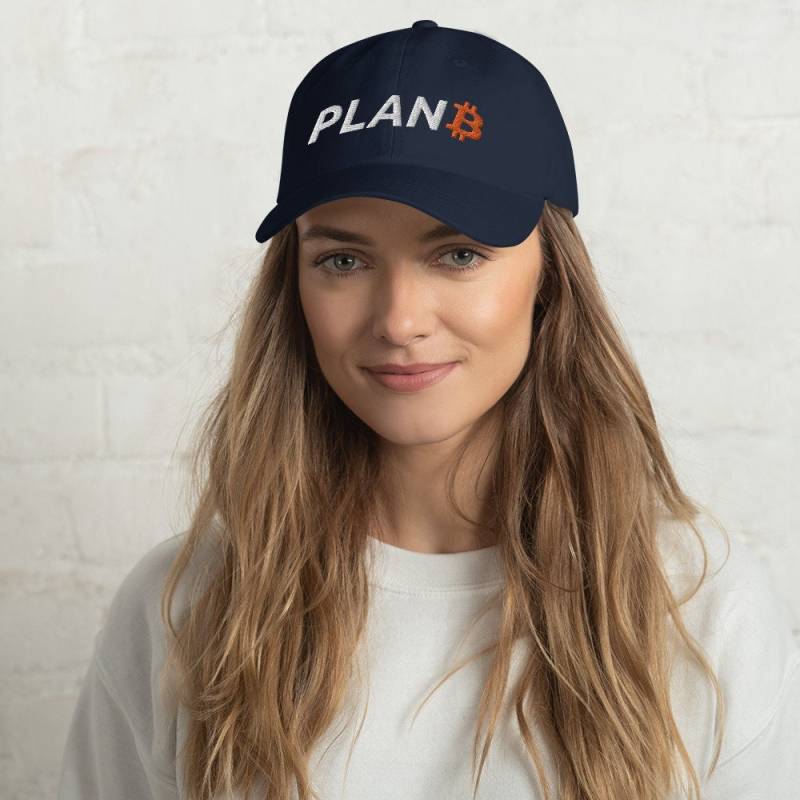 Navy Plan B Bitcoin Mütze - Cap Bitcoin Merchandise von BitcoinShirtcom