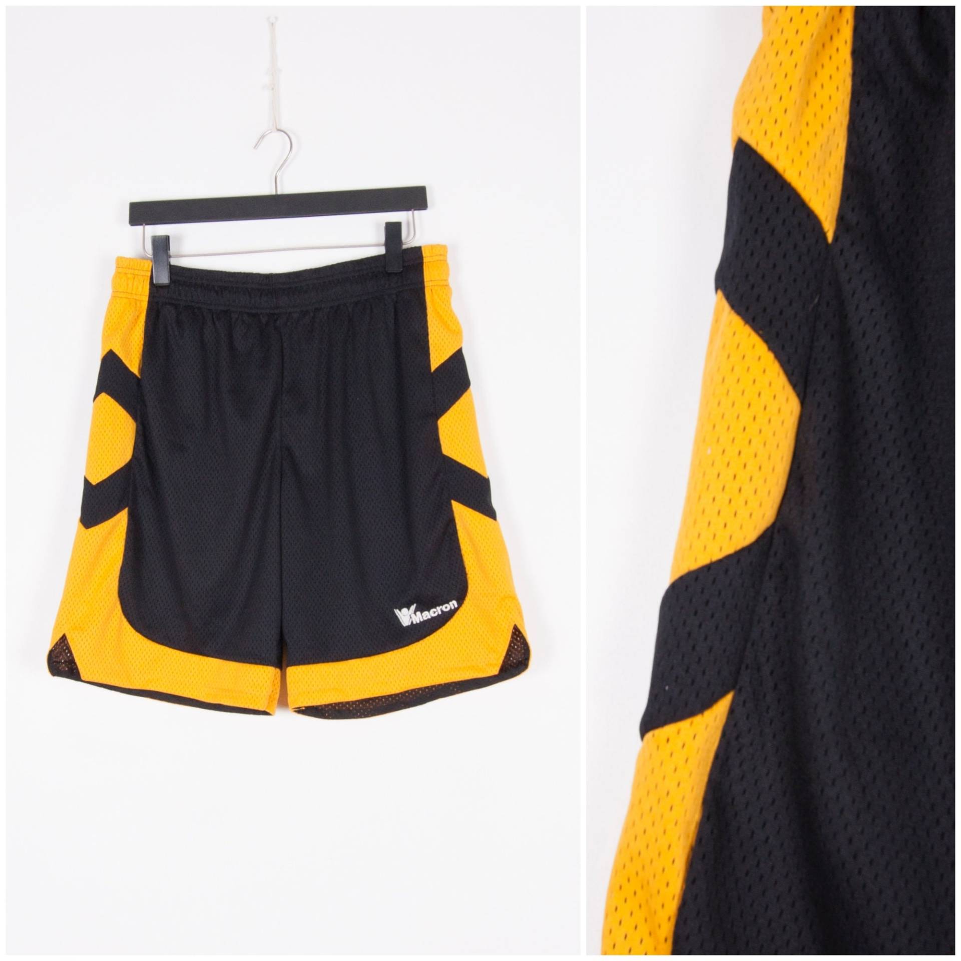 Vintage Basketball Shorts Männer Große Xl 90Er Jahre Hose Frauen Xxl Schwarz Gelb Mesh Retro Baller Herren Sportliche von BiteVintage