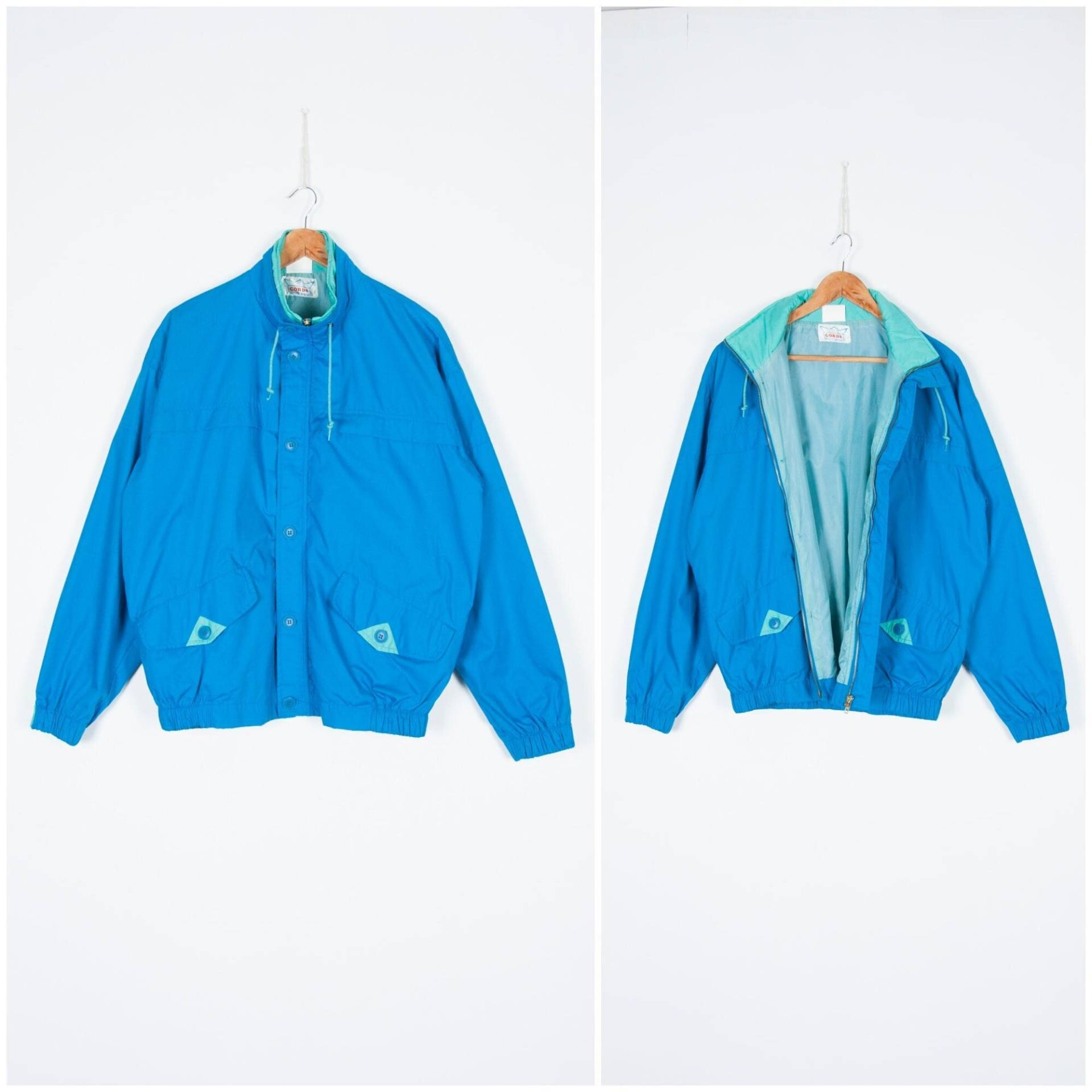 Vintage Bomberjacke Männer Xs 90Er Jahre Frauen Kleine Hellblaue Jacke 80Er Baggy Solide Blaue Herrengröße Schlichte von BiteVintage