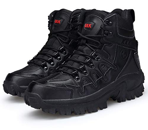 Bitiger Stiefel Herren Army Combat Boots mit Zipper Verschleißfest rutschfeste Outdoor Trekkingschuhe Militär & Einsatzstiefel von Bititger