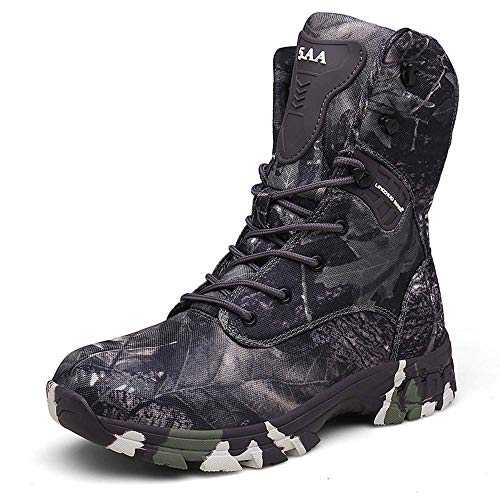 Bititger wasserdichter Militärstiefel für Herren, militärischer Outdoor-Wüstenstiefel, Kampfstiefel, Army-Stiefel, Sicherheits-Polizeistiefel, Leder mit Reißverschluss, - Q3 Grau. - Größe: 40 2/3 EU von Bititger