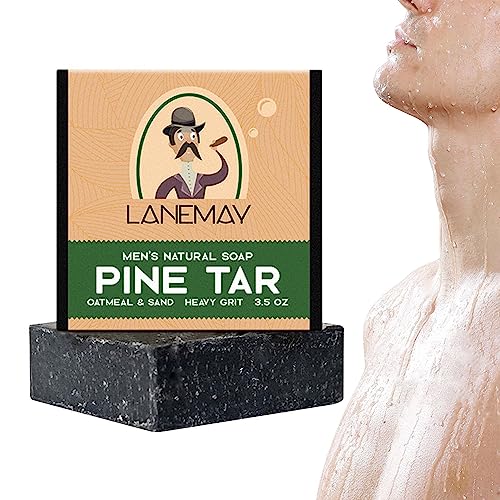 Cold Process Pine Tar Soap For Men, All Nat-ural Soap Men, Natural Bar Soap For Men, Pine Tar Soap For Moisturizing, Handmade Natural Bar Soap For Men For Remove Skin Dirt And Oil von Bitong