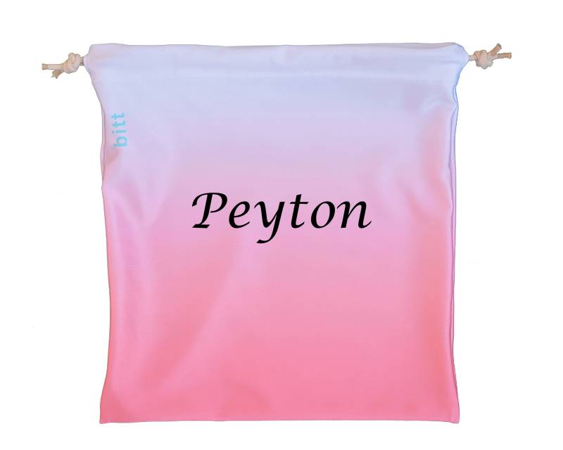 Personalisierte Gymnastik-Griffbeutel - Koralle Und Weißes Ombre, Swarovski-Kristalleoption Personalisierte Gymnastik-Griffbeutel - Koralle Und Weißes Ombre, Swarovski-Kristalleoption von BittSportswear