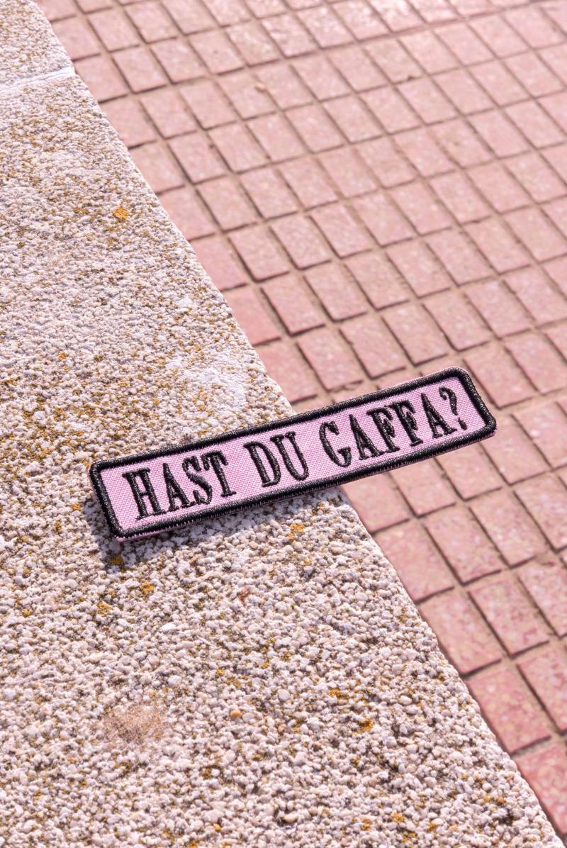 Patch "Hast Du Gaffa?" Aufnäher Aufbügler Gestickt Rosa Pink Schwarz Embroidery Kleben Gaffa Für Alles von BitteDrehenSieDurch