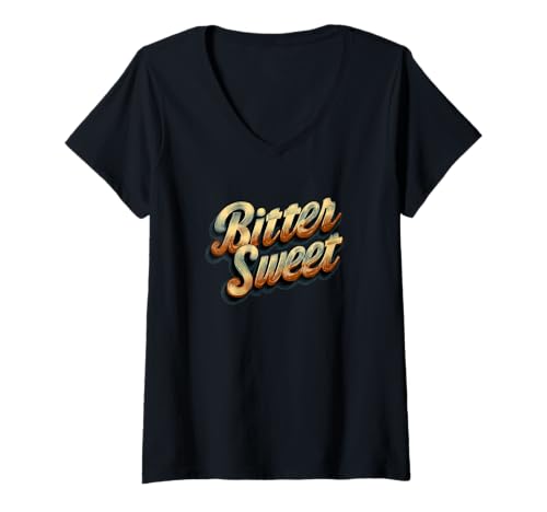 Damen Cooles Bitter Sweet Emblem für Jungen und Mädchen T-Shirt mit V-Ausschnitt Damen Cooles Bitter Sweet Emblem für Jungen und Mädchen T-Shirt mit V-Ausschnitt von Bitter Sweet Outfit