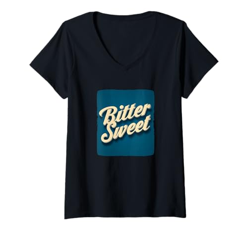 Damen Schönes bitter-süßes Statement für einen coolen Look T-Shirt mit V-Ausschnitt Damen Schönes bitter-süßes Statement für einen coolen Look T-Shirt mit V-Ausschnitt von Bitter Sweet Outfit