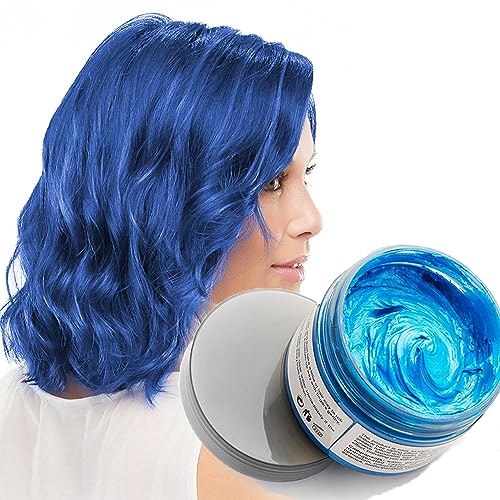 Haarfarbe Wachs, Temporäre Haarfarbe Blau Haarfarbe 4,23 Unzen, Temporäre Haarfärbemittel Wachs für Party, Cosplay & Halloween (Blau) von Bituforu