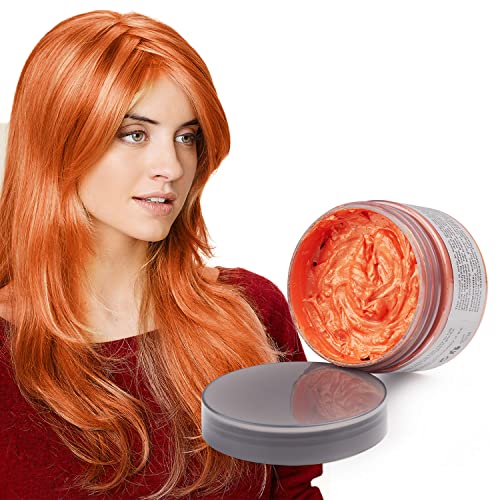 Haarfarbe Wachs, Temporäre Haarfarbe Orange Haarfarbe 4,23 Unzen, Temporäre Haarfärbemittel Wachs für Party, Cosplay & Halloween (Orange) von Bituforu
